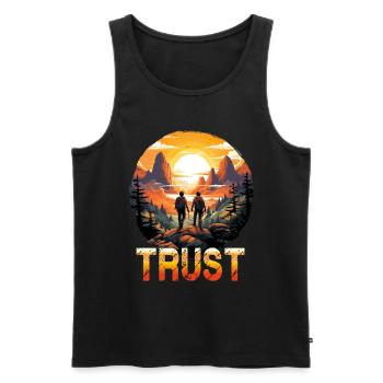 Vertrauen Trust Wandern Wanderung Natur Wildnis - Männer Premium Bio Tank Top - Schwarz - Vorne - Michal (187cm)