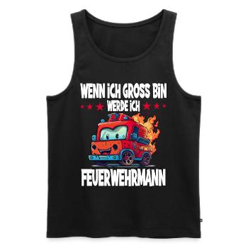 Wenn Ich Gross Bin Werde Ich Feuerwehrmann - Männer Premium Bio Tank Top - Schwarz - Vorne - AI Model Male 178 light (178cm)