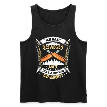 Holzschnitzer Holzschnitzerei - Männer Premium Bio Tank Top - Schwarz - Vorne - Michal (187cm)