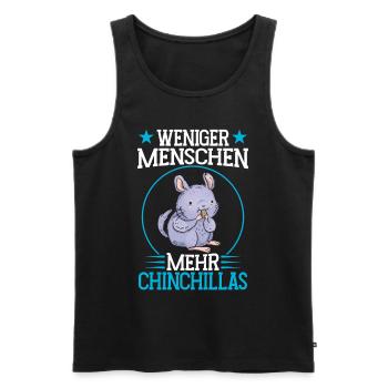 Mehr Chinchilla Nagetier Wollmaus - Männer Premium Bio Tank Top - Schwarz - Vorne - Michal (187cm)