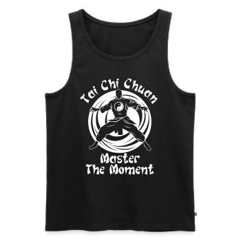 Tai Chi Chuan Master the Moment Taijiquan - Men's Premium Organic Tank Top - black - Front - Michal (187cm)