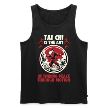 Le Tai Chi est l’art de trouver la paix Le Taijiquan - Débardeur bio Premium Homme - noir - Devant - Michal (187cm)