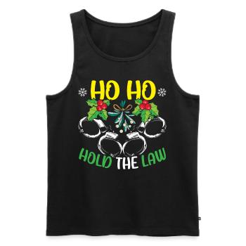Ho Ho Keep the Law Santa Police Christmas - Men's Premium Organic Tank Top - black - Front - Michal (187cm)