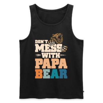 Ne plaisante pas avec Papa Bear - Débardeur bio Premium Homme - noir - Devant - AI Model Male 178 light (178cm)