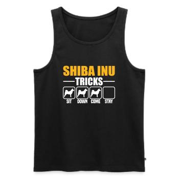 Shiba Inu Tricks - Men's Premium Organic Tank Top - black - Front - Michal (187cm)