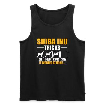 Shiba Inu Tricks - Men's Premium Organic Tank Top - black - Front - Michal (187cm)