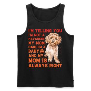Havanese Lustiger Spruch - Männer Premium Bio Tank Top - Schwarz - Vorne - Michal (187cm)