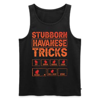 Stubborn Havanese Tricks - Männer Premium Bio Tank Top - Schwarz - Vorne - Michal (187cm)
