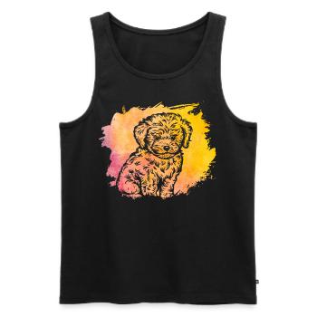 Havaneser Retro - Männer Premium Bio Tank Top - Schwarz - Vorne - Michal (187cm)