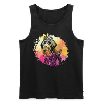 Havaneser Retro - Männer Premium Bio Tank Top - Schwarz - Vorne - Michal (187cm)