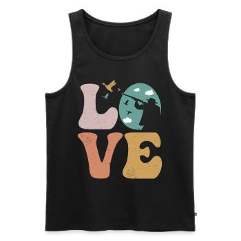 Entenjäger Entenjagd LOVE - Männer Premium Bio Tank Top - Schwarz - Vorne - AI Model Male 178 light (178cm)