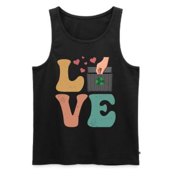 Dumpster Diving Mülltaucher Trash Picker LOVE - Männer Premium Bio Tank Top - Schwarz - Vorne - AI Model Male 178 light (178cm)