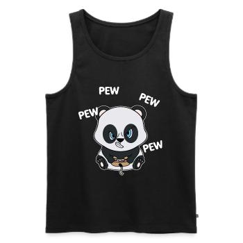 Mignon Gamer Panda Controller Funny Gaming - Débardeur bio Premium Homme - noir - Devant - Michal (187cm)