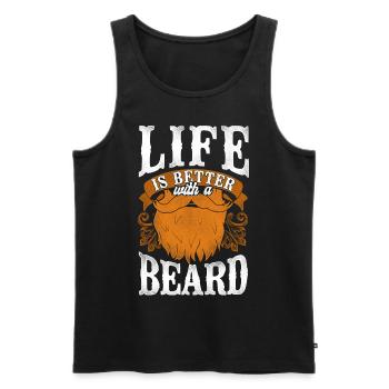 Beard Lover Bearded Man Ginger - Men's Premium Organic Tank Top - black - Front - AI Model Male 178 light (178cm)