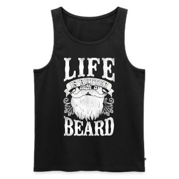 Beard Lover Bearded Man Life Is - Men's Premium Organic Tank Top - black - Front - AI Model Male 178 light (178cm)