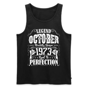 October 1973. October 1973 Birthday Gift. - Men's Premium Organic Tank Top - black - Front - Michal (187cm)