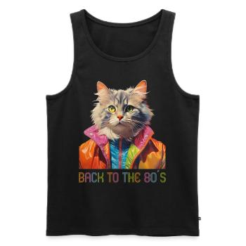 80s motto party This is my 80s costume - Men's Premium Organic Tank Top - black - Front - AI Model Male 178 light (178cm)
