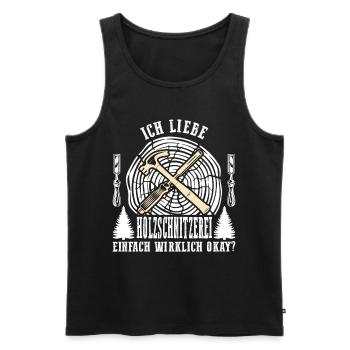 Holzschnitzer Holzschnitzerei - Männer Premium Bio Tank Top - Schwarz - Vorne - Michal (187cm)