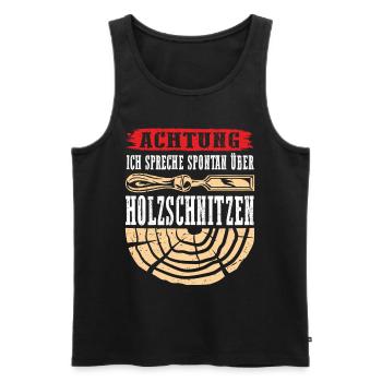 Holzschnitzer Holzschnitzerei - Männer Premium Bio Tank Top - Schwarz - Vorne - Michal (187cm)