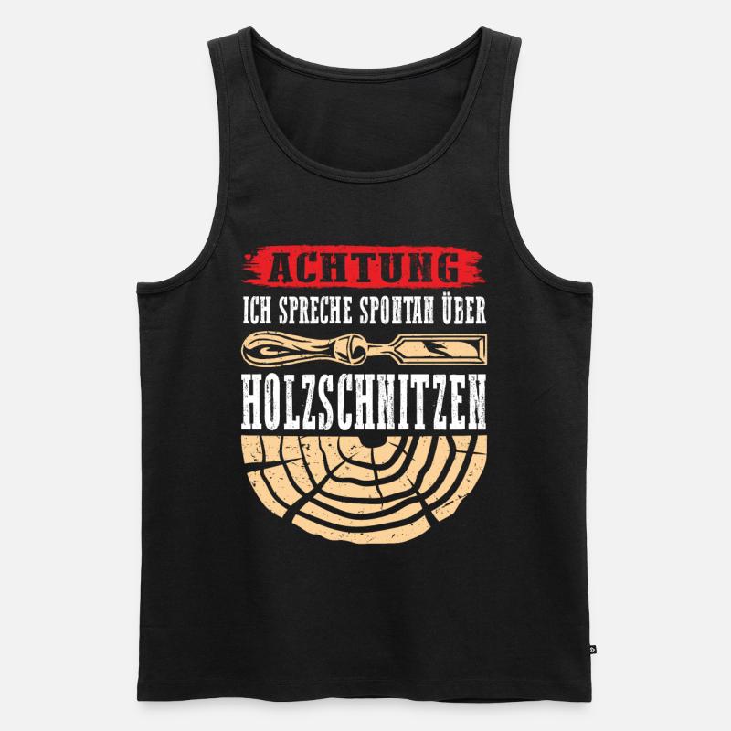 Holzschnitzer Holzschnitzerei - Männer Premium Bio Tank Top - Schwarz