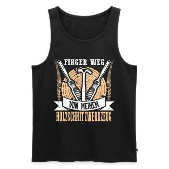 Holzschnitzer Holzschnitzerei - Männer Premium Bio Tank Top - Schwarz - Vorne - Michal (187cm)