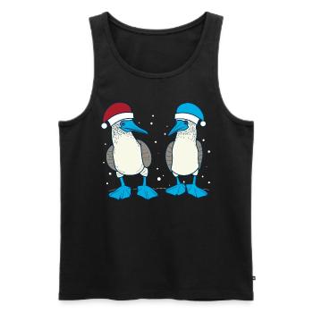 Blue-footed booby Christmas - Men's Premium Organic Tank Top - black - Front - AI Model Male 178 light (178cm)