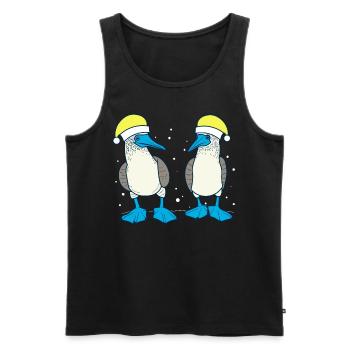 Blue-footed booby Christmas - Men's Premium Organic Tank Top - black - Front - Michal (187cm)