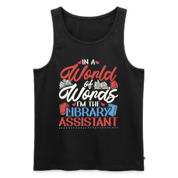 Librarian Librarian Library Assistant - Men's Premium Organic Tank Top - black - Front - Michal (187cm)