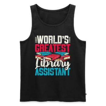 Librarian Library Assistant - Men's Premium Organic Tank Top - black - Front - Michal (187cm)
