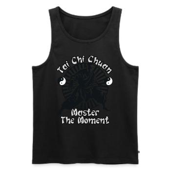 Tai Chi Chuan Master the Moment Taijiquan - Men's Premium Organic Tank Top - black - Front - Michal (187cm)