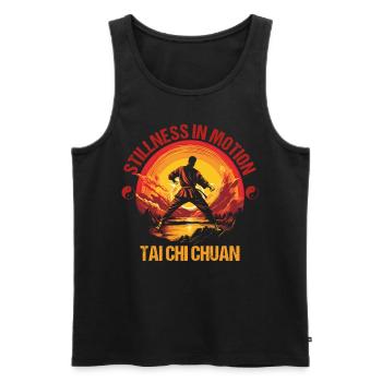 Taijiquan Stillness in Motion Tai Chi Chuan - Männer Premium Bio Tank Top - Schwarz - Vorne - AI Model Male 178 light (178cm)