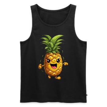 Dancing Cartoon Pineapple - Men's Premium Organic Tank Top - black - Front - AI Model Male 178 light (178cm)