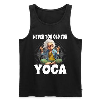 Never Too Old For Yoga - Männer Premium Bio Tank Top - Schwarz - Vorne - Michal (187cm)