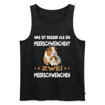 Was ist besser als ein Meerschweinchen - Männer Premium Bio Tank Top - Schwarz - Vorne - Michal (187cm)