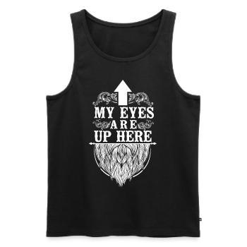 Amoureux de la barbe Homme barbu Mes yeux - Débardeur bio Premium Homme - noir - Devant - Michal (187cm)