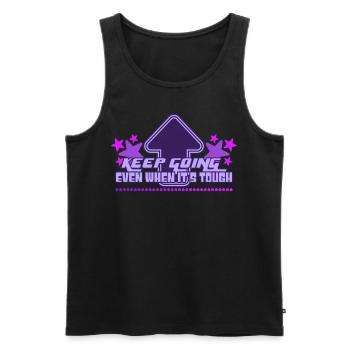 Keep Going Y2K Aesthetic Inspirational Quote 90s - Männer Premium Bio Tank Top - Schwarz - Vorne - AI Model Male 178 light (178cm)