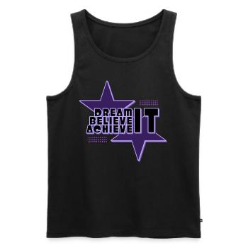 Dream Believe Achieve Inspirational Saying Y2K 90s - Männer Premium Bio Tank Top - Schwarz - Vorne - Michal (187cm)