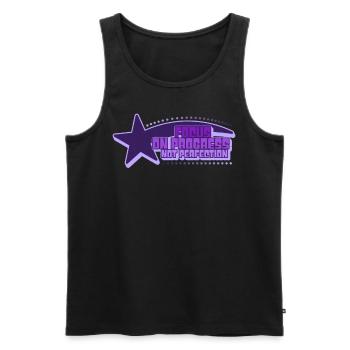 Focus On Progress Not Perfection Retro 90s Nostalg - Männer Premium Bio Tank Top - Schwarz - Vorne - Michal (187cm)