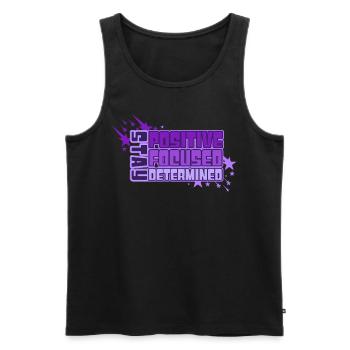 Stay Positive Focused Determined Y2K Growth Mindse - Männer Premium Bio Tank Top - Schwarz - Vorne - Michal (187cm)