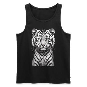 Childlike fascination: The Bengal tiger cub - Men's Premium Organic Tank Top - black - Front - AI Model Male 178 light (178cm)