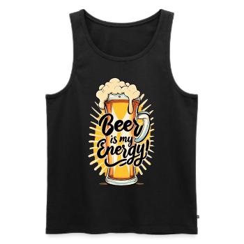La bière est mon Energy Beer Drinker Beer Lovers - Débardeur bio Premium Homme - noir - Devant - Michal (187cm)