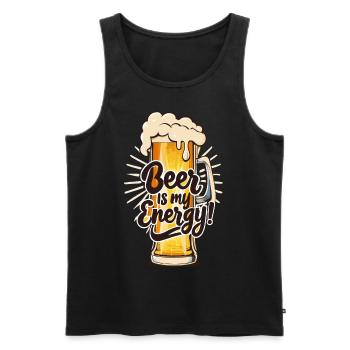 La bière est mon Energy Beer Drinker Beer Lovers - Débardeur bio Premium Homme - noir - Devant - Michal (187cm)
