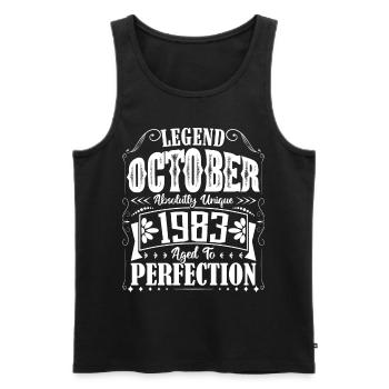 Oktober 1983. Oktober 1983 Geburtstagsgeschenk. - Männer Premium Bio Tank Top - Schwarz - Vorne - Michal (187cm)