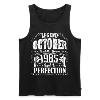 Octobre 1985. Cadeau d'Anniversaire octobre 1985. - Débardeur bio Premium Homme - noir - Devant - Michal (187cm)