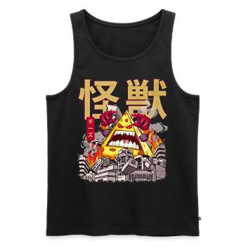 Kaiju-Käse Japanisches Anime-Monster Cheddar - Männer Premium Bio Tank Top - Schwarz - Vorne - AI Model Male 178 light (178cm)