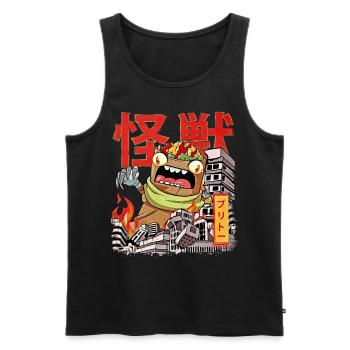 Kaiju Burrito Monstre Anime Japonais Mexicain - Débardeur bio Premium Homme - noir - Devant - Michal (187cm)