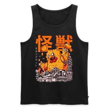 Kaiju Chicken Nugget Monstre d’anime japonais Nug - Débardeur bio Premium Homme - noir - Devant - AI Model Male 178 light (178cm)