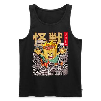 Kaiju Burrito Monstre Anime Japonais Mexicain - Débardeur bio Premium Homme - noir - Devant - Michal (187cm)