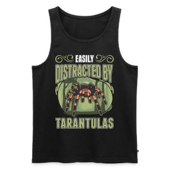 Easily distracted by Tarantulas Tarantel - Männer Premium Bio Tank Top - Schwarz - Vorne - Michal (187cm)