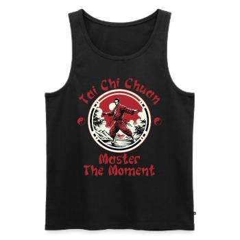 Tai Chi Chuan Master the Moment Taijiquan - Men's Premium Organic Tank Top - black - Front - Michal (187cm)